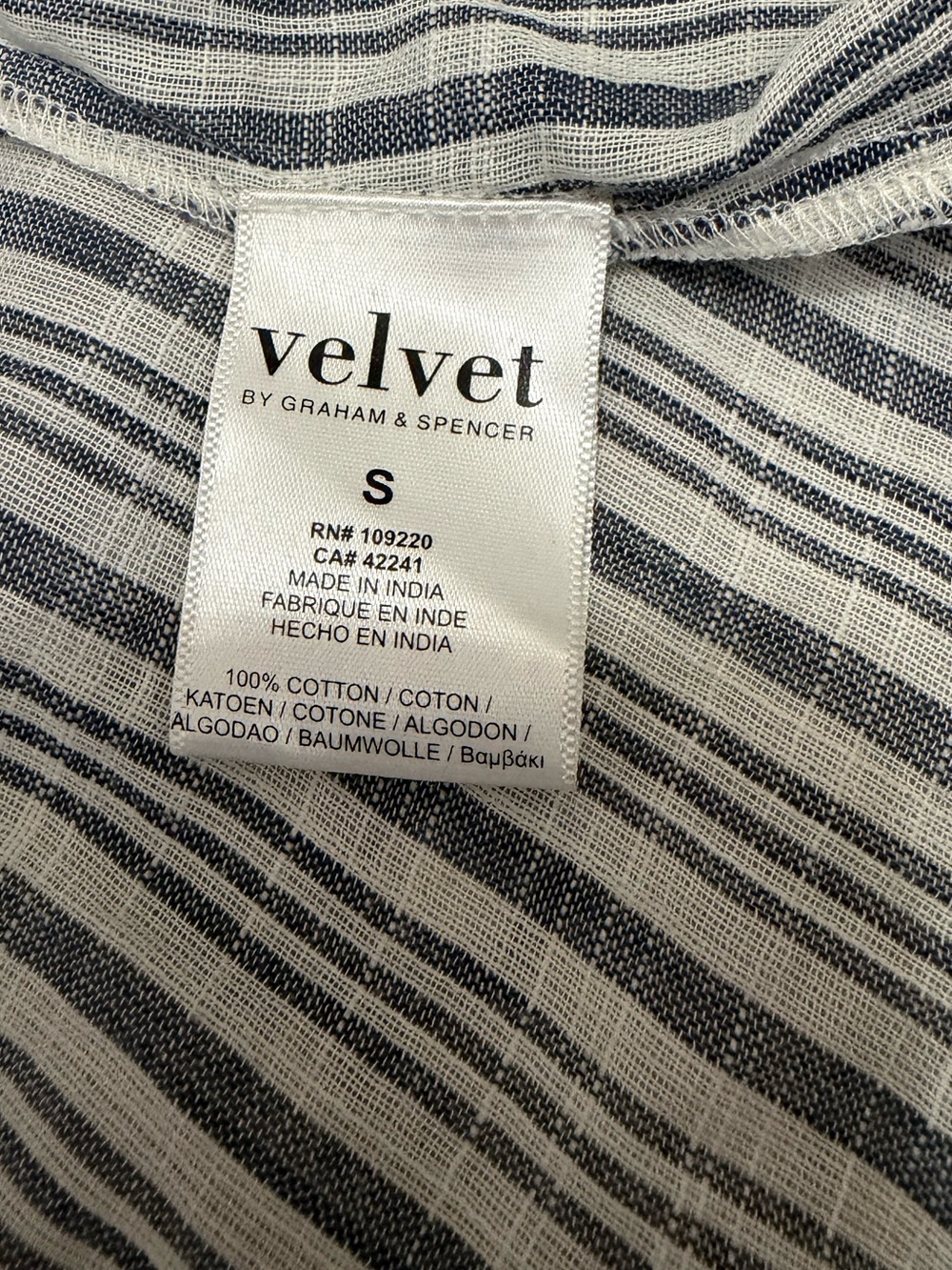 Velvet by Graham & Spencer Striped Embroidered Open-Front Top Small - Picture 9 of 11